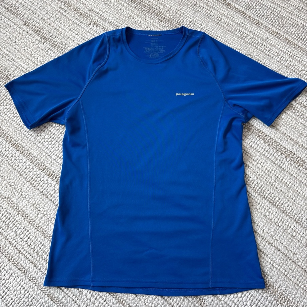 Patagonia Common Thread Initiative Blue Raglan Sleeve Round Neck T Shirt Size M